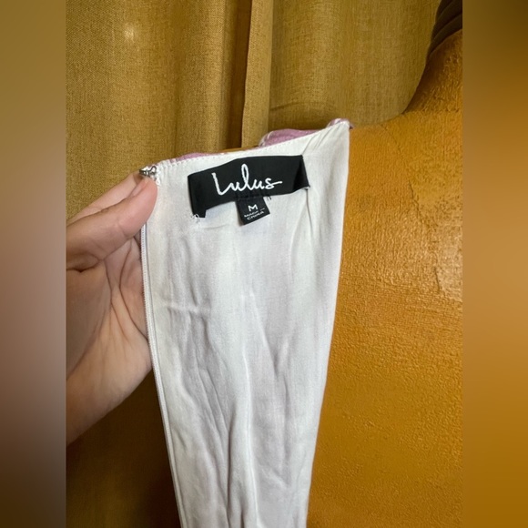 LULU'S Dresses Jacqui Lavender And White Striped Button Front Midi Dress - Picture 6 of 14